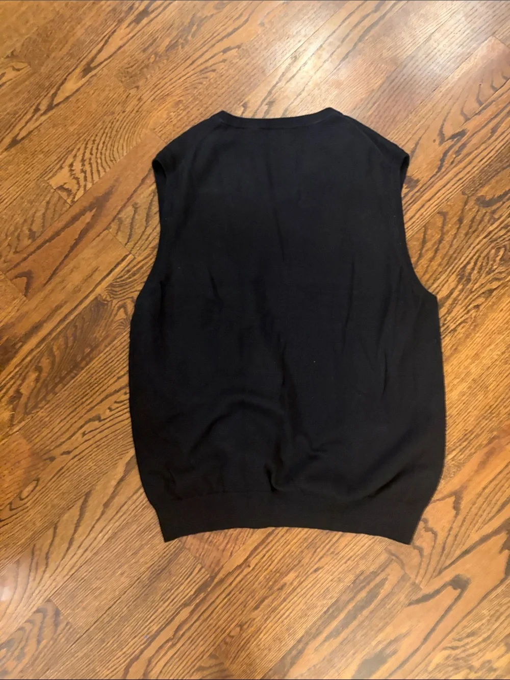 Izod Black V-Neck Sweater Vest with Subtle Embroidered Logo